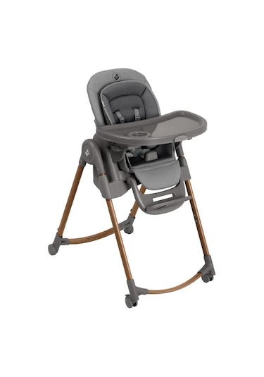 Maxi-Cosi Minla Plus 6'sı Bir Arada Ahşap Görünümlü 4 Tekerlekli Mama Sandalyesi Elegance Graphite