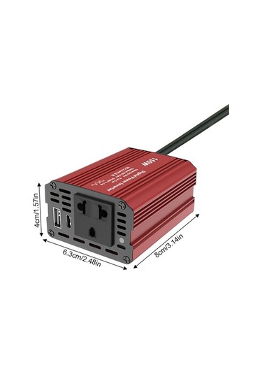 Ulzyvf 150w Araç İnvertörü - 12v/220v Çevirici, Usb & Type-c Çift Portlu, Seyahat Ve Acil Şarj