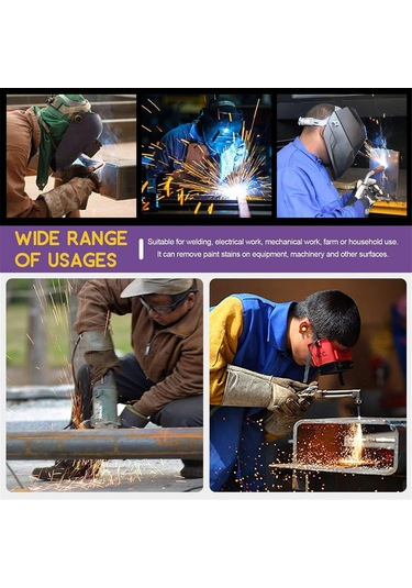 Xurunkeji Adet Kaynak Cürufu Temizleme Aleti: Bobin Yaylı Saplı Kaynak Kırıcı Çekici Ve Tel Fırça İle Bir Çift Kaynak Eldiveni
