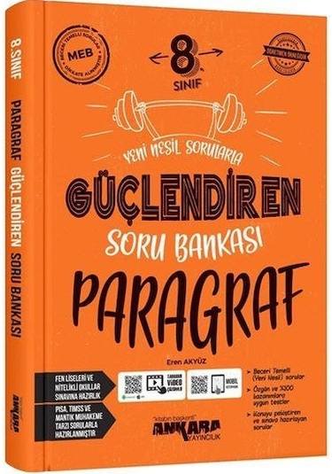 Ankara 8. Sınıf LGS Paragraf Güçlendiren Soru Bankası 2022 N11.1858