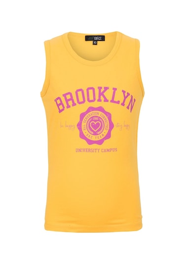 Brz Kids Baskılı Kız Çocuk Sıfır Kol T-shirt-sarı Sarı