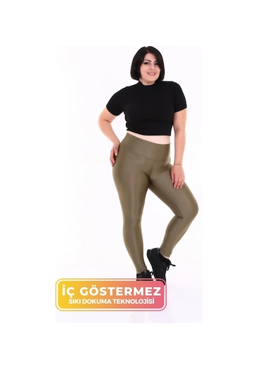 Enenstyle Fashıon Boutıque Yeni Konfor Modeli Yüksek Bel Toparlayıcı Sıkılaştırıcı Korse Push Up Özellikli Ithal Dalgıç Tayt Haki