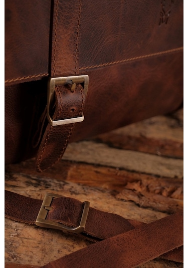 Toronto - Hakiki Deri Postacı Ve Evrak Çantası Kahverengi