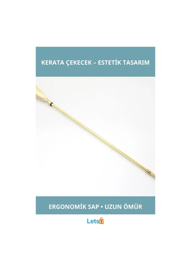 Letsii Ergonomik Uzun Saplı Paslanmaz Pirinç Kerata Çekecek