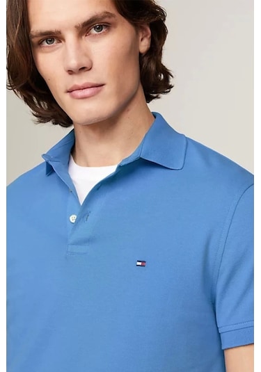 Tommy Hilfiger Erkek Polo Heren Soluk Mavi T-shirt Denim Tommy Hilfiger Erkek Polo Heren Soluk Mavi T-shirt Denim