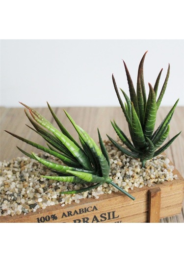 Sones Yapay Mini Aloe Plastik Bitkiler El Sanatları Çiçekçilik Peyzaj Bahçe Aile Ofis Dekorasyonu Akın Yeşil Sarı Uç