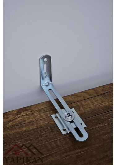 2 Ad. Metal Ayarlı Ağır Yük Deprem Dolap Sabitleme Aparatı Seti - Mobilya Gardırop Duvar Sabitleyici