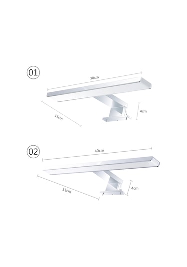 Geeksen Banyo Ip44 Su Geçirmez Led Ayna Lambası 7w 110-240v 40cm Krom Alüminyum Modern Duvar Aydınlatması Gümüş