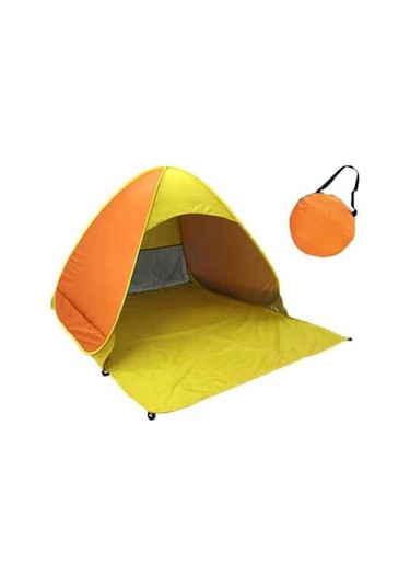 Prestigegoods Otomatik Açılır Plaj Çadırı, 150x165x110cm, Sarı-turuncu, 3 Yetişkin/5 Çocuk Sarı - Turuncu