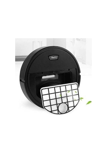 Pazly Yüksek Kapasiteli Otomatik Yıkama Süpürge Robotu - Evcil Hayvan Tüyü Temizleyici - Sert Zemin İçin Siyah Siyah