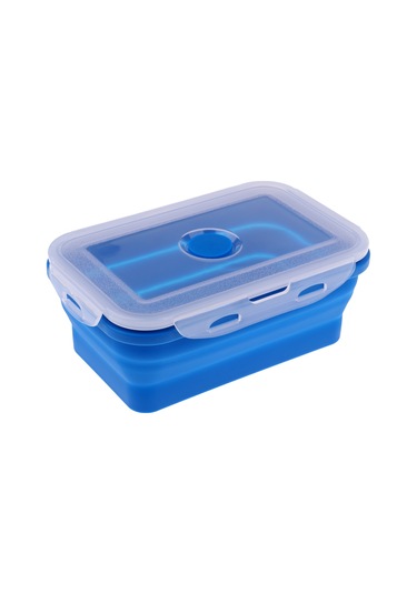 Homyl Katlanır Silikon Öğle Yemeği Kutusu Kase Bento 540ml-mavi 540ml Mavi Çok Renkli