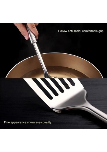Qingmipy 32 Cm Paslanmaz Çelik Barbekü Ve Izgara Spatulası - Dayanıklı Ve Ergonomik Diğer