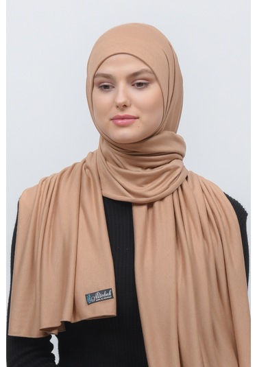 Altobeh Tesettür Kadın Düz Renk Penye Şal Hijab - Koyu Bej