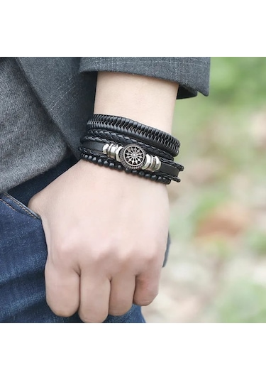 Gogoey Dbs3737 Erkek Deri Bileklik Çok Renkli