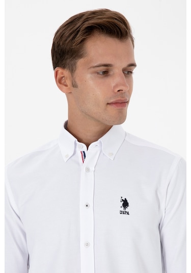 U.s. Polo Assn. Erkek Beyaz Gömlek Desenli 50317249-vr013 Beyaz