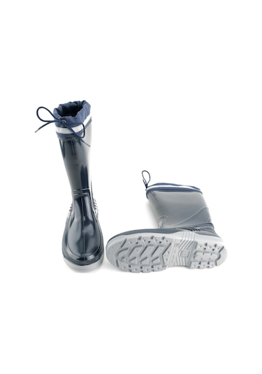 Gezer Erkek Kışlık Boğazdan Bağcıklı Pvc Su Geçirmez Çizme Lacivert