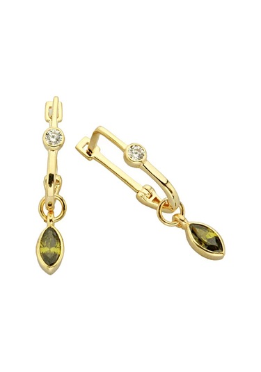 Damla Taşlı Sallantılı Altın Küpe Kp0004 N11.9158