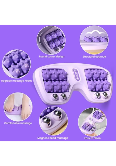Geeroyoo Mor Ayak Tabanı Fasya Gerginliği Ve Ağrısı Alıcı Masaž Aleti - Dairesel Hareketli, Her Zaman Ve Her Yerde Kullanın, Ana Ağrı Noktalarını Tamamen Kapsar Mor