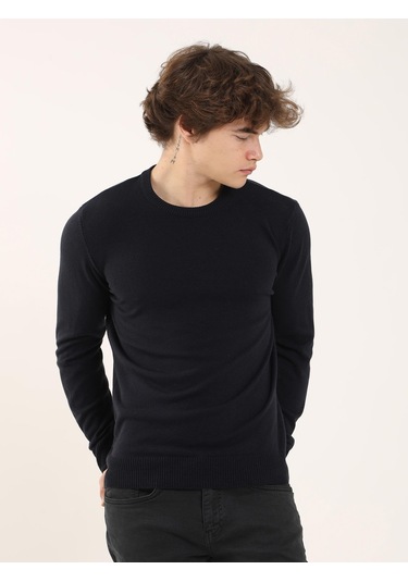 Dufy Lacivert Erkek Slim Fit O Yaka Triko - 97514 Lacivert
