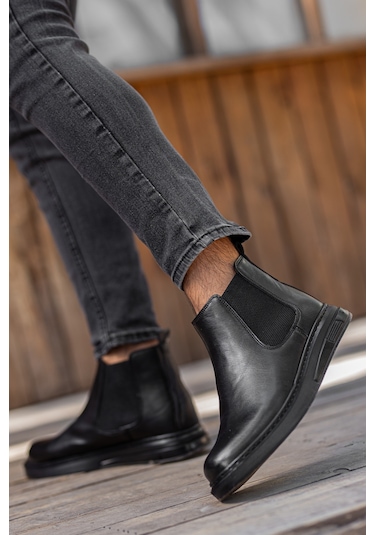 Garantili D1900 Günlük Ortopedik Soğuk Geçirmez Erkek Bot Siyah