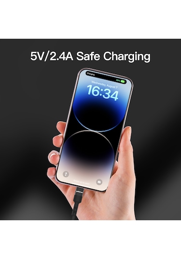 Yediseven K-106 USB A To Lightning 2.4a Apple Uyumlu iPhone Şarj Kablosu 1M