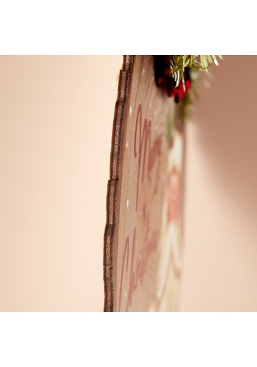 Fortunelane Noel Geri Dönüş Tahtası Ahşap 30cm, Santa Desenli, Bowliyle Zenginleştirilmiş, Duvar/anahtar Takımı, Çok Renkli, İç/d Çok Renkli