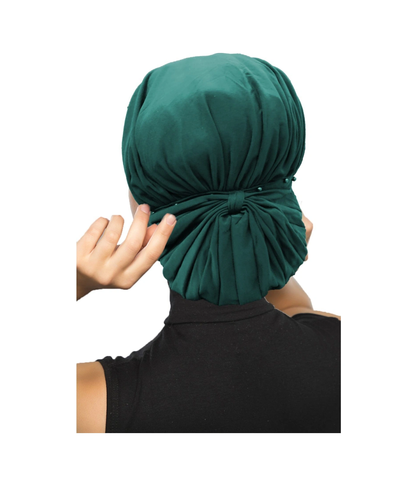 Topuzlu Hürrem Rengi Hazır Türban Tesettür Bone Hürrem