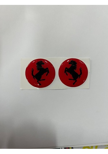 Motosiklet Damla Etiket Ferrari Kırmızı Sticker 5x5cm