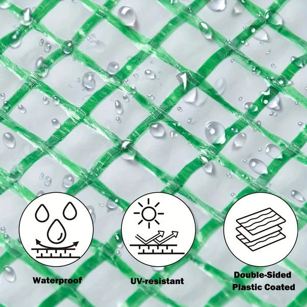 Willowhaven 1 Adet Yeşil Ağır Hizmet Branda 12x8ft Uv Dayanımlı Su Geçirmez Polyester Örtü