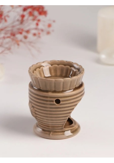 Simalend Aroma Lambası Seramik Çiçeklenme Koyu Gri 397519761