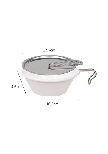 Suntek Kapaklı Kamp Kasesi 250ml Seyahat Pikniği Plaj Beyazı Beyaz