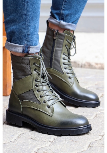 Vojo C756 Sıcak Astarlı Fermuarlı Erkek Bot Postal 2 Renk Haki