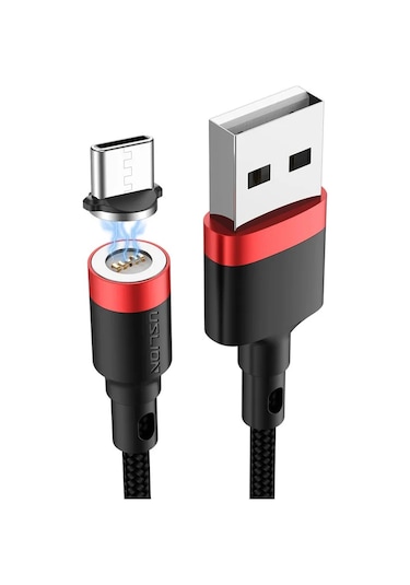 Uslıon Manyetik Usb Kablo Iphone Uyumlu Xiaomi Hızlı Şarj Veri Kablosu Usb C Mikro Tip Ckahverengi2m