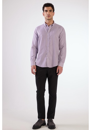 Mavi Kare Desen Erkek Gömlek - Regular Fıt Mavi