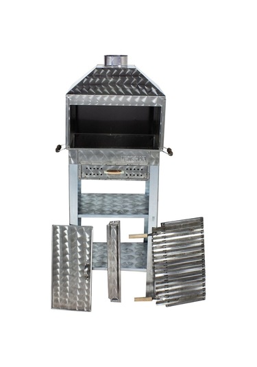 Metehan MTH-117 Davlumbazlı - Bacalı - Çekmeceli - Lama Izgaralı - İki Tekerlekli Mangal