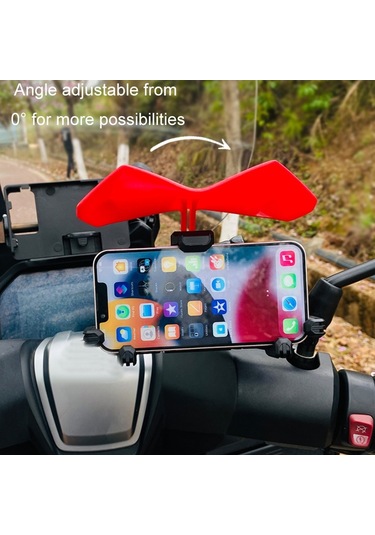 Motosiklet Cep Telefonu Tutucu Güneş Ve Yağmur Koruması Genişletilmiş Deflektör Kanadı, Renk: Kırmızı Diğer