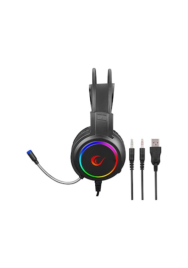 Rampage Km-404 Argentı Rainbow Aydınlatmalı Usb Gaming Combo Q Klavye + Kulaklık + Mouse + Mousepad Optik