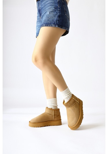 Lilly-anne Vizon Süet İçi Kürklü Kısa Bot 001