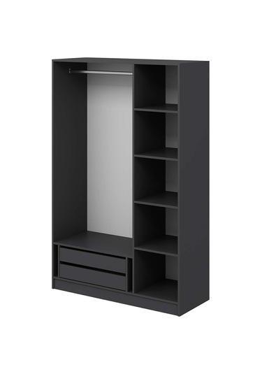 Kale 3 Kapaklı 2ç Taçlı Dolap Mebran İlkbahar Antrasit 190cm Antrasit