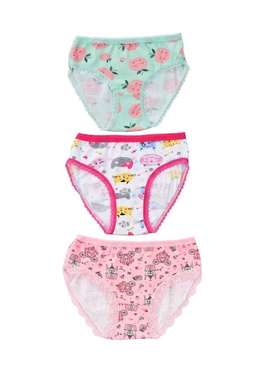 Pemilo Kız Çocuk 840 Desenli 3'Lü Slip Renkli