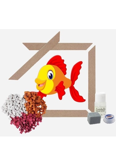 22 I Çocuk Ahşap Çerçeveli Seramik Mozaik Set 20x20 Cm