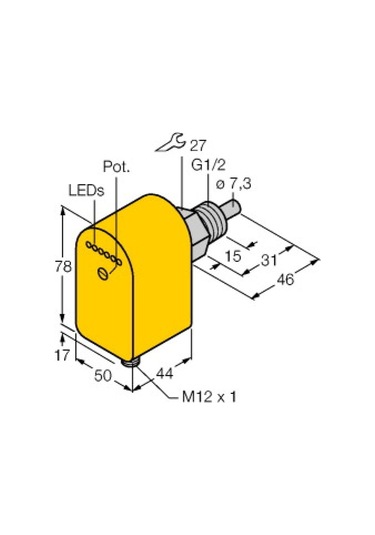 Turck 6870056 Fcs-g1/2a4p-lıx-h1141 Akış İzleme Entegre İşlemcili Daldırma Sensörü