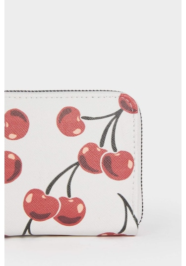 Defacto Kadın Meyve Baskılı Suni Deri Cüzdan F6793axnswt1 Beyaz