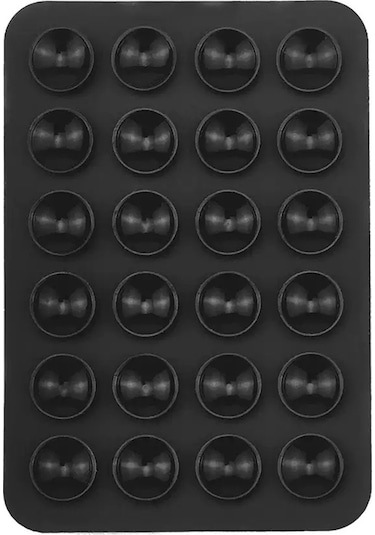 2adet Küçük Vakumlu Öpücüklü 02 Çift Taraflı Silikon Telefon Tutucu Siyah