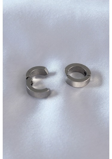 316l Çelik Gümüş Renk Sıkıştırmalı Erkek Küpe Çok Renkli