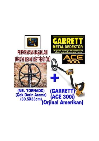 Garrett Ace 300İ+Nel Tornado 33Cm Derin Performans Başlık-Ace300İ