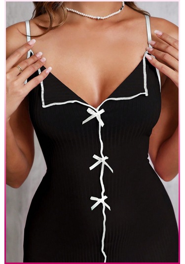 La Vıor Siyah Kadın Gecelik/Elbise Siyah