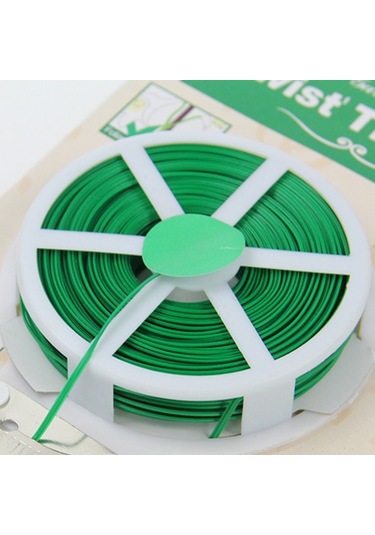 50m Bahçe Aksesuarları Aracı Paketi Plastik Çiçek Ahşap Kravat Çizgisi Twist Kravat Makarası Bitki Kesici İle Makara Bir Kesici