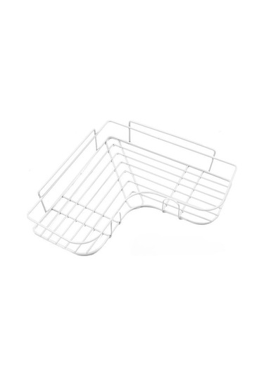 Beyaz Banyo Yatak Odası Mutfak İçin Yumruksuz Demir Depolama Köşe Rafı Beyaz Beyaz