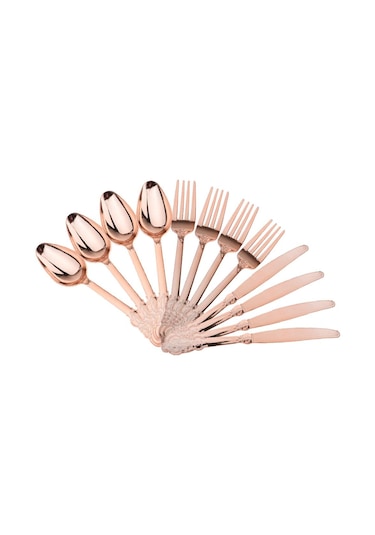 36 Set Tek Kullanımlık Sofra Takımı Plastik Koordinasyonlu Aletler Ve Çoğu Sofra Takımı, Çevre Dekoru, Rose Gold
